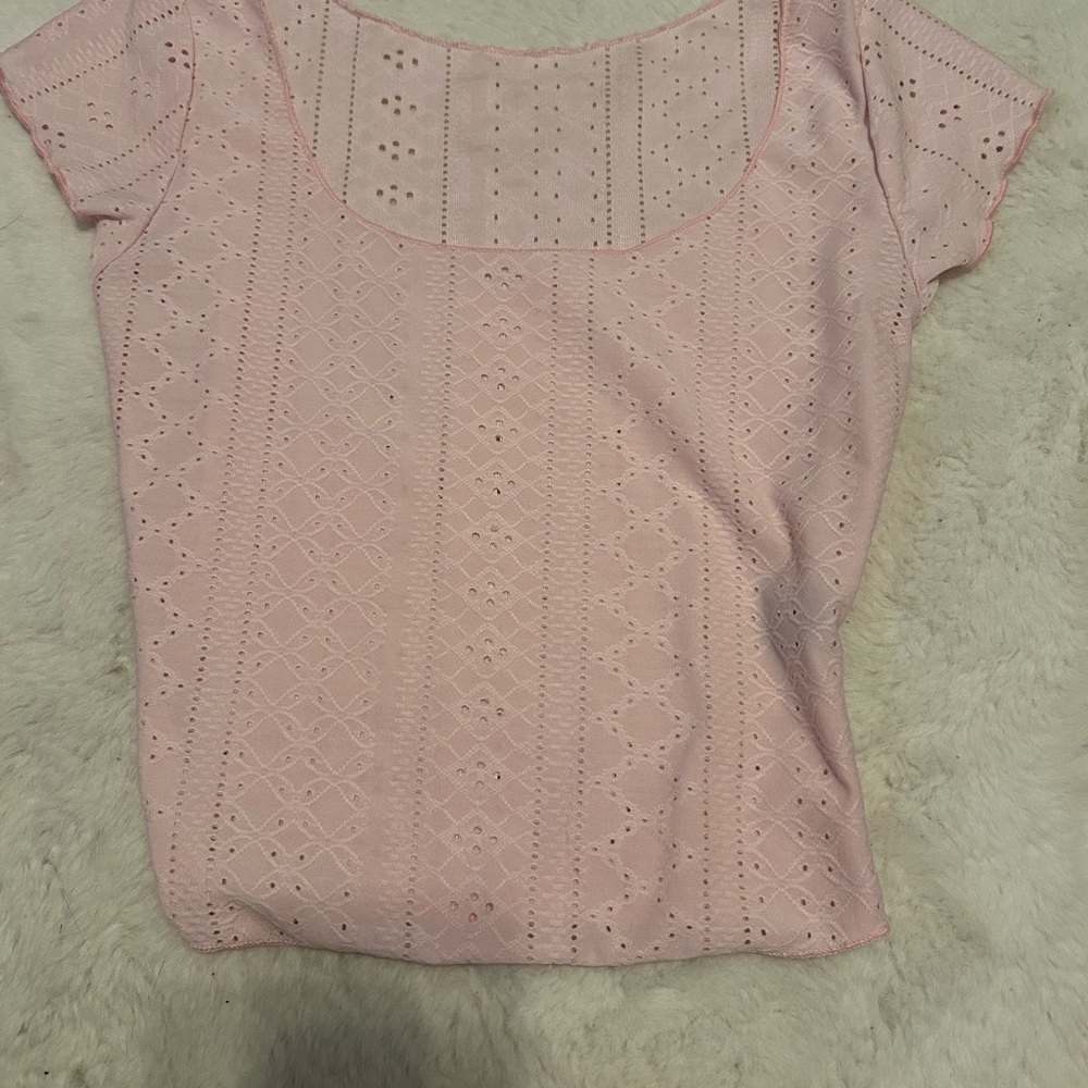 SHEIN Pink Boxy Embellished Blouse